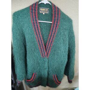 Double M Ireland Green Tunic Cardigan Knit Sweater Mohair Women's Medium